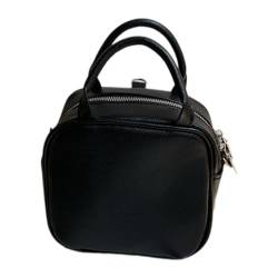 KASFDBMO Multifunktionale Tasche für Damen, PU-Leder, Umhängetasche, einfarbig, Umhängetasche, Handtasche, kleine Rucksäcke, Schwarz von KASFDBMO