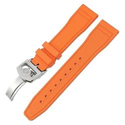 KAVJU Weiche Fluorkautschuk-FKM-Uhrenarmbänder 20 mm, 21 mm, 22 mm für IWC Big Pilot Portofino Naturkautschuk-Uhrenarmband-Werkzeuge(Orange Earth,22mm) von KAVJU