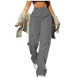 KBOPLEMQ Cargohose Damen Jogginghose High Waist Hosen Y2k Jogger Track Pants Sport Vintage Arbeitshose Outdoorhose Bequeme Outdoorhose Weites Bein Hosen Freizeithose Streetwear von KBOPLEMQ