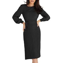 KBOPLEMQ Pulloverkleid Damen Slim Fit Dress Lang Kleid Langarm Wickelkleid Sexy Bodycon Minikleid Elegant Strickkleid Sweatkleid Pullikleid Langarm Sweater Freizeitkleid Wickelkleid Cocktail Kleid von KBOPLEMQ