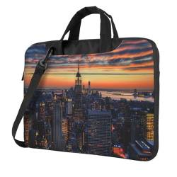 KCGSDEGV New York City bedruckte Laptop-Umhängetasche, stoßfest, wasserdicht, Laptop-Umhängetasche, Aktentasche, Schwarz , 15.6 inch von KCGSDEGV