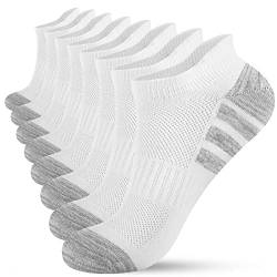 KEECOW 8 Paar Sportsocken Damen 39-42，Sneaker Socken Herren Baumwolle, Atmungsaktive Laufsocken Kurz für Laufen Arbeiten Tägliche (Weiß) von KEECOW