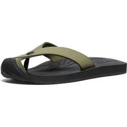 KEEN Herren Barbados Breathable Comfortable Sandals Toe Protection Flip-Flops, Martini Olive/Schwarz, 42 EU von KEEN