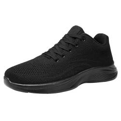 KEERADS Herren Frühling und Atmungsaktive Mesh-Schuhe Alle Laufschuhe Weiche Sohle Orthopädische Fliegen Mesh Casual Sportschuhe Herren Mesh Turnschuhe (Schwarz, 41) von KEERADS