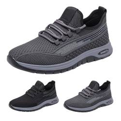 KEERADS Herren Frühling und Fly Woven Atmungsaktive Mesh Orthopädische Slip On Outdoor Fitness Casual Sportschuhe Wanderschuhe aus Mesh (Grau, 39) von KEERADS