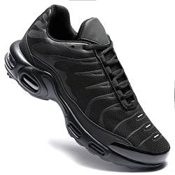 Herren-Sneaker, Laufschuhe, modische Schuhe, Luftpolster, Freizeit-Sneaker, Walking, Tennis, Fitnessstudio, athletischer Sport, Schwarz , 44 EU von KEEZMZ