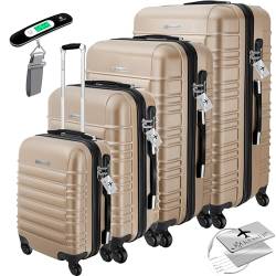 KESSER® 4tlg. Hartschalenkofferset Hartschalenkoffer Reisekoffer Set Reisekofferset Trolley Koffer Inkl. Kofferwaage + Gepäckanhänger Rollkoffer Schloss 4 Rollen ABS-Hartschale Teleskopgriff S-M-L-XL von KESSER