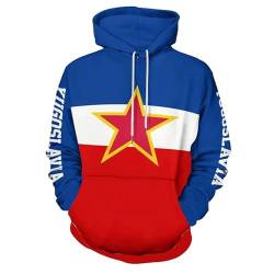 KETAFOUND Unisex-Kapuzenpullover Mit Stadtflagge Von Jugoslawien – Sweatshirt Mit 3D-Aufdruck Und Stern, Personalisierbar, Langärmelig, Lässiges Oversize-Oberteil Aus Polyester Mit Kän von KETAFOUND