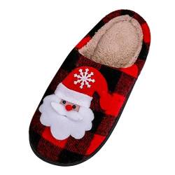 Hausschuhe Damen Herren Herbst Winter Plüsch Pantoffeln Weihnachts Filzpantoffeln Slippers Warme Bequeme Filzhausschuhe Baumwolle mit Rutschfester Sohle Hausschlappen Schlappen für Frauen Männer von KGLHTYU