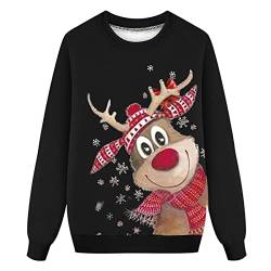 Kapuzenpullover Teenager Mädchen Christmas Sweatshirt Weihnachts Hoodies Rudolph Rentier Elfe Weihnachtspullover Lustige Pullover Damen Weihnachtspullover Weihnachtspulli Lustig Damen Baumwolle von KGLHTYU