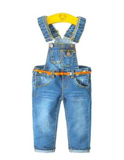 KIDSCOOL SPACE Baby Jungen Mädchen Jeans Overall,Kleinkind Schlank süßer Denim Pullover,Hellblau,12-18 Monate von KIDSCOOL SPACE