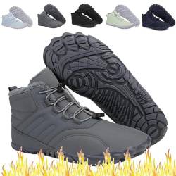 Hike Winterschuhe Barfußschuhe Damen Herren, rutschfeste & wasserdichte Winter Barfußschuhe Minimalistische Warme Zero Drop Schneestiefel Slip On Barfußstiefel Unisex Breite Zehenbox Stiefel für von KIKIATA