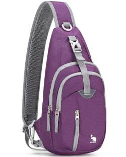 Kimlee Sling Bag Crossbody Taschen Herren Reise Wandern Brust Tagesrucksack für Frauen One Strap Rucksack Leicht Over Shoulder Bag, violett, Einheitsgröße von KIMLEE