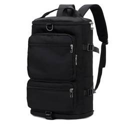 Große Sporttasche für Damen und Herren, Reisetasche, Wochenend-Rucksack, Taschen mit Schuhfach, trocken nass, getrennte Reisetasche für Männer Reisen, Schwarz von KING TREMELLA