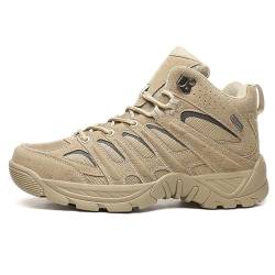 KINROCO Herren Taktische Militärischen Stiefel Military Boot Non-Slip Niedriges Oberteil Desert Shoes Wüstenschuhe Trekkingstiefel Atmungsaktive(Size:44 EU,Color:Sand) von KINROCO