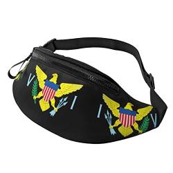 Gürteltasche mit amerikanischer Jungferninseln-Nationalflagge, stilvolle Hüfttasche, Mehrzweck-Rucksack für Damen und Herren, Schwarz , Einheitsgröße, Hüfttaschen von KKKKKOUU