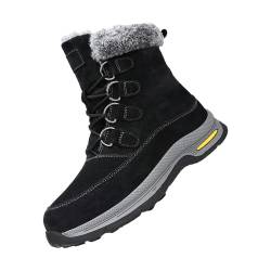 KKvoPiQ Diabetiker Schuhe Herren Größe 47 modische, lässige Turnschuhe, atmungsaktive, Flache Freizeitschuhe, gepolsterte, warme Herrenstiefel für den Winter Anglerhose Herren Wasserdicht (Black, 40) von KKvoPiQ