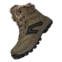 KKvoPiQ S Herren Schuhe High-Top-Schneestiefel, modische, lässige Turnschuhe, atmungsaktive, Flache Freizeitschuhe, gepolsterte, warme Herrenstiefel für den Winter Herren Schuhe Slipper (Green, 40) von KKvoPiQ