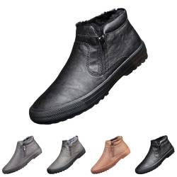 KKvoPiQ Schuhe Herren Basketball Hoch modische, lässige Turnschuhe, atmungsaktive, Flache Freizeitschuhe, gepolsterte, warme Herrenstiefel für den Winter Compatible with Motorrad Schuhe (Black, 39) von KKvoPiQ