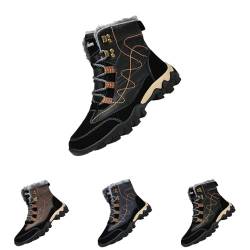 KKvoPiQ Schuhe Herren Wasserdicht 44 modische, lässige Turnschuhe, atmungsaktive, Flache Freizeitschuhe, gepolsterte, warme Herrenstiefel für den Winter Offene Schuhe Herren (Black, 40) von KKvoPiQ