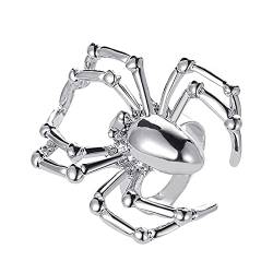 KMKM Simulations-Ring, Spinne, offen, verstellbar, Gothic-Stil, Schmuck für Damen und Herren von KMKM