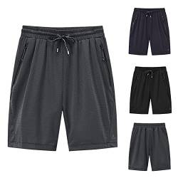 KODMNSW Badehose Herren Boardshorts mit Reißverschluss Schnelltrocknend Badeshorts mit Mesh-Futter Atmungsaktive Schwimmhose Kurz Sport Shorts Amazon Gutschein 25 Euro Grau 6XL von KODMNSW