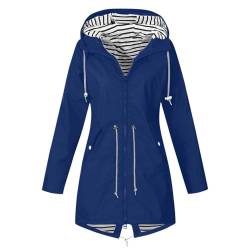 KOG Übergangsjacke Damen Regenjacke Wasserdicht Regenmantel Windbreaker mit Kapuze Fahrradjacke Regencape Regenjacken Windjacke Wanderjacke Outdoor Jacken Angebote Des Tages Heute Blau S von KOG