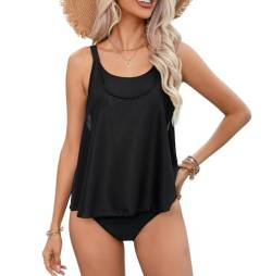 KOJOOIN Tankini Damen Bauchweg Zweiteiler Bademode Set Elegant Sommer Badeanzug von KOJOOIN