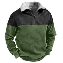 KONG JIMFAN 2023 Hoodie Kilpi Pullover Herren Skijacke Torwart Trikot Sweatshirtjacke Herren Ohne Kapuze Grobstrickjacke Männer Pulli In Moderne Tunika(Army Green,5XL) von KONG JIMFAN