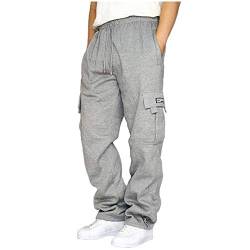 KONG JIMFAN Herren Trainingshose Lang Trainingsanzüge Casual Herren Sweathose Radler Hosen Wathose Herren Ranger Hose Herren Jogginghose Herren Komfortable Und Warme Outdoor Hose(Grau,XXL) von KONG JIMFAN