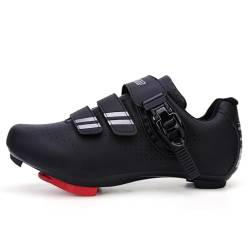 KONJACLY Herren Fahrradschuhe, Outdoor Fahrradschuhe Leichte Rennradschuhe Mode Wettbewerb Sportliche Fahrradschuhe,Schwarz,40 EU von KONJACLY