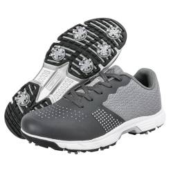 KONJACLY wasserdichte Golfschuhe Für Männer Anti-Rutsch-Athletik-Workout-Schuhe Große Größe Spikes Golfer Training Turnschuhe,Gray a,40 EU von KONJACLY