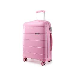 KONO Koffer Mittelgroß 4 Rollen Leicht Hartschalenkoffer Reisekoffer mit TSA Schloss und YKK Reißverlüsse, Polypropylen Rollkoffer Trolley für Business Reise Schule (Pink, L (65cm - 66L)) von KONO