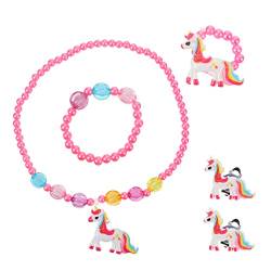 KONTONTY 1 Set Schmuck Kinderring Kinderarmband Mädchenhalskette Kinderhalskette Mädchenohrring Mädchenarmband Kinderarmband Mädchenring Kinderohrring von KONTONTY