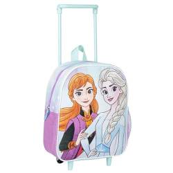 Disney Frozen Kinder-Trolley Rucksack mit Rollen für den Schulanfang, ideal für Jungen und Mädchen, Vorschulkindertaschen, Lila - Disney Frozen, Einheitsgröße, Schulanfang von KP Pharma