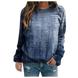 KQIVAM 2024 Sweatshirt Damen Hoodie Damen Sweatjacke Vintage Drucken Langarm Rundhals Pulli Damen Causal Langarm Kapuzenpullover Casual Lockere Pullover-Oberteile Angebote des Tages Heute von KQIVAM