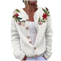 KQIVAM Weihnachts Strickjacke Pullover Damen Blitzangebote Weihnachtsjacke Weihnachten Gestricktes Pullover Lustige Cardigan Schön Weihnachtsmotiv Ugly Christmas Sweater Weihnachtspullover Sweatshirt von KQIVAM