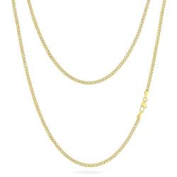 KRKC Herren Halskette, 14K Gold Vergoldet Edelstahl Cuban Link Chain Panzerkette 3mm, Nickel-frei Dünne Kette Gliederkette für Männer Länge 61cm von KRKC