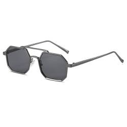 KTUCN Modische Polygon-Sonnenbrille für Damen und Herren, Retro-Sonnenbrille aus Metall, Punk-Sonnenbrille, quadratisch, für Herren von KTUCN