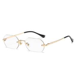 KTUCN Randlose Sonnenbrille Retro Punk Farbverlauf Shades, C3, BH10249 von KTUCN