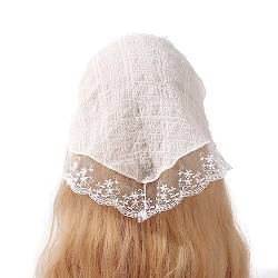 KUAIYIJU Haarschal mit zartem Blumenmuster, Spitze, Turban, heißes Mädchen, durchscheinendes Dreieck-Stirnband für Damen, Fotoshooting, Haar-Accessoire von KUAIYIJU