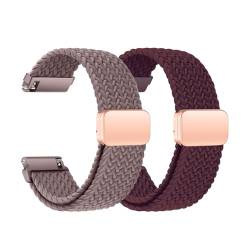 KUBFDL Nylon Uhrenarmband 20mm 22mm Elastisch Armband mit Magnetisch Verschluss für Damen Herren Schnellverschluss Smartwatches Ersatzarmband Verstellbares Atmungsaktive Sport Uhrenarmbänder von KUBFDL