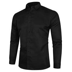 KUIH Herren Business Hemd Slim Fit Langarm Revers Einfarbig Hemden für Herren Casual Regular Fit Hemd Bügelfrei Business Hemd Männer Regular Freizeithemd Business Klassische Hochzeit Passform Hemd von KUIH