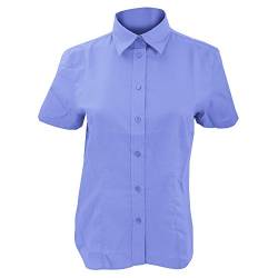 KUSTOM KIT Workwear Oxford Bluse, Kurzarm (16UK/42DE) (Italienisches Blau) von KUSTOM KIT