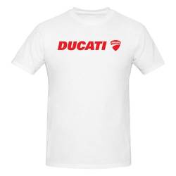 Compatible with Ducati Herren-T-Shirt aus Baumwolle, kurzärmelig, Rundhalsausschnitt, Klassische Passform, atmungsaktiv, Basic-T-Shirts, lässige Sommer-Tops von KVHSVEGO