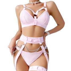 KWJEIULSOQ Dessous Damen Sexy Unterwäsche Sexy Outfit für Damen Sexy Unterwäsche für Frau,Sexy Dessous Damen für Sex Damen Unterwäsche Sexy Erotisch,Unterwäsche Frauen Sexy Set Lingerie (Rosa, L) von KWJEIULSOQ