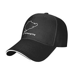 KWQDOZF Nürburgring Unisex Casquette Hut Einstellbar Mode Sport Totenkopf Kappe Baseball Caps Schwarz von KWQDOZF