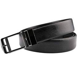 KYEYGWO Slide Ratchet Leather Casual Belt für Männer mit automatischer Reißverschlussschnalle, Click Dress Jeans Strap Rindsgürtel von KYEYGWO