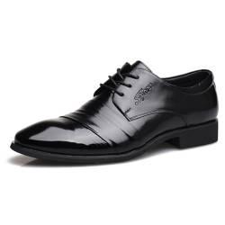 KYOESCAI Anzugschuhe Herren Klassischer Schwarz Business Derby Oxford Hochzeit Schuhe,Schwarz,42 EU von KYOESCAI