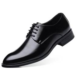 KYOESCAI Herren Anzugschuhe Klassische Schnürhalbschuhe Moderne Business Derby Oxford Hochzeit Schuhe,Schwarz,44 EU von KYOESCAI